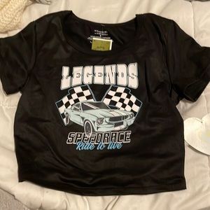 legends speed race ride to live crop top